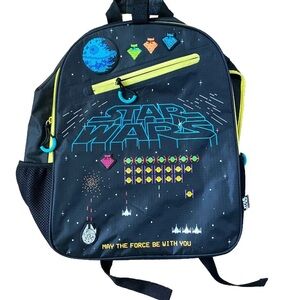Star Wars Disney Store 8 Bit Space Invaders Black Yellow School Bag Backpack